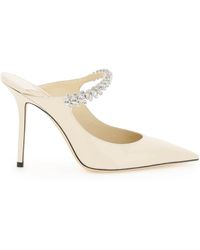 Jimmy Choo - Bing 100 Embellished Patent Leather Mules - Lyst