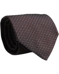 Dolce & Gabbana - Men Brown Geometric Silk Adjustable Tied Necktie Tie - Lyst