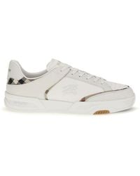 Burberry - White Calf Leather Bos Taurus Low Top Sneakers - Lyst