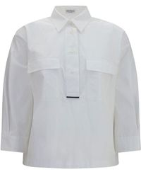 Brunello Cucinelli - White Cotton Dress Shirt - Lyst
