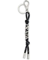 Prada - Black Recycled Polyamide Keychain - Lyst