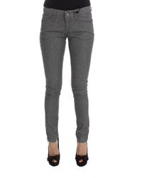 CoSTUME NATIONAL - Cotton Blend Slim Fit Jeans Gray Sig30113 - Lyst
