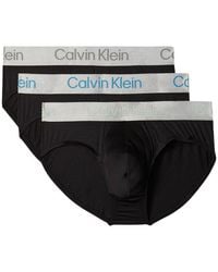 Calvin Klein - Black And White Recycled Polyester Briefs - Lyst