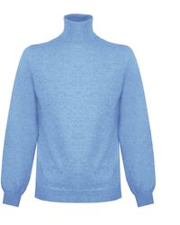 Malo - Elegant Ice Cashmere High Collar Sweater - Lyst