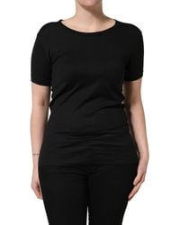 Dolce & Gabbana - Black Cotton Round Neck Short Sleeves T - Lyst