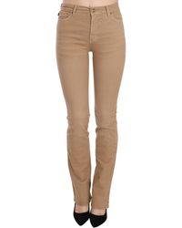 Just Cavalli - Cotton Stretch Mid Waist Skinny Trousers Pants - Lyst