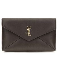 Saint Laurent - Brown Lamb Ovis Aries Aries Wallet - Lyst