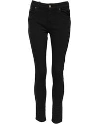 Dolce & Gabbana - Black Cotton Logo Skinny Mid Waist Denim Jeans - Lyst
