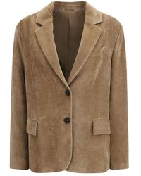 Brunello Cucinelli - Beige Viscose Jacket - Lyst