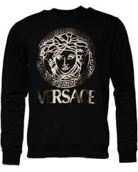 Versace - Black Medusa Fleece Men Crew Neck Sweatshirt Sweater - Lyst