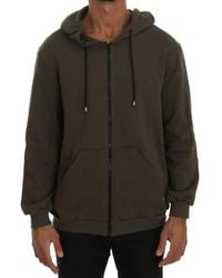 Daniele Alessandrini - Full Zipper Hodded Cotton Sweater - Lyst