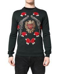 Dolce & Gabbana - Crystal Heart Roses Gun Sweater - Lyst