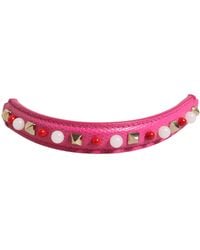 Dolce & Gabbana - Pink Embellished Leather Bag Handle Shoulder Strap - Lyst