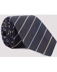 Paul Smith - Navy Mini Multi Stripes Silk Tie - Lyst
