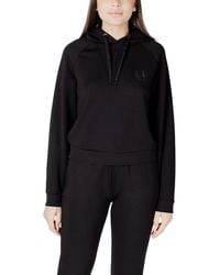 ARMANI EXCHANGE - Black Viscose Hoodie - Lyst
