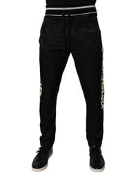 Dolce & Gabbana - Black Mid Waist Jogger Men Sweatpants Pants - Lyst