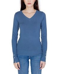 Guess - Blue Cotton Tops & T - Lyst