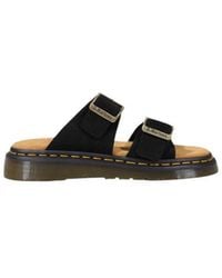 Dr. Martens - Black Leather Flat Sandals - Lyst