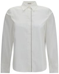 Brunello Cucinelli - White Cotton Dress Shirt - Lyst