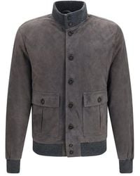 Valstar - Brown Calf Leather Bos Taurus Bomber - Lyst