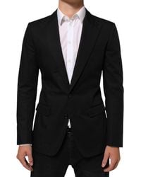 Dolce & Gabbana - Black Wool 2 Buttons Suit Men Jacket Blazer - Lyst
