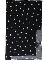 Dolce & Gabbana - Black Polka Dots Silk Shawl Foulard Scarf - Lyst