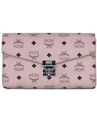 MCM - Medium Soft Signature Diamond Logo Leather Clutch Crossbody Handbag - Lyst