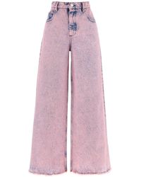 Marni - Wide Leg Jeans In Overdyed Denim - Lyst