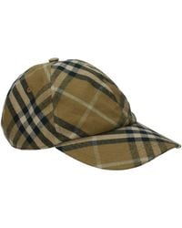 Burberry - Green Cotton Cap (baseball Hat) - Lyst