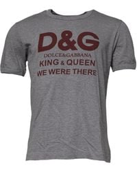 Dolce & Gabbana - Logo Print Cotton Crew Neck T-Shirt - Lyst