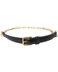 Dolce & Gabbana - Leather Chain Crystal Waist Belt - Lyst