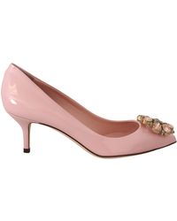 Dolce & Gabbana - Crystal Embellished Patent Leather Pumps - Lyst