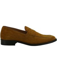 Saxone Of Scotland - Tan Brown Suede Leather Mens Loafers Shoes - Lyst
