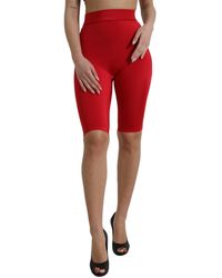 Dolce & Gabbana - Red Stretch High Waist Cropped Leggings Pants - Lyst