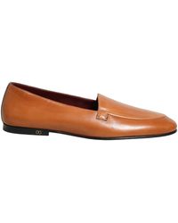 Dolce & Gabbana - Brown Leather Logo Slip On Men Loafers Shoes - Lyst