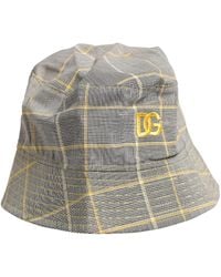 Dolce & Gabbana - Men Gray Checkered Bucket Fisherman Capello Hat - Lyst