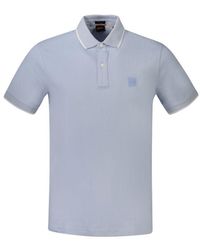 BOSS - Azure Cotton Men's Polo Shirt - Lyst