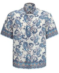 Etro - Cotton Shirt With Floral And Paisley Motif - Lyst