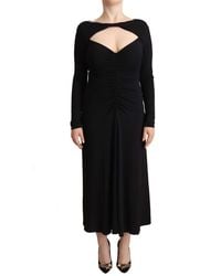 Pinko - Elegant Nylon Stretch Maxi Dres - Lyst