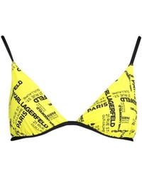 KARL LAGERFELD - Yellow Polyamide Swimsuit - Lyst