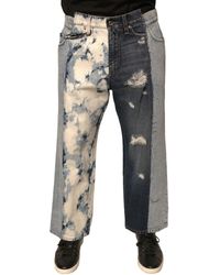 Dolce & Gabbana - Patchwork Jeans Tiedye Ripped - Lyst