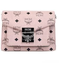 MCM - Signature Patricia Leather Mini Flap Lock Crossbody Bag - Lyst