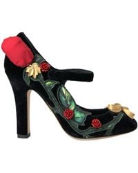 Dolce & Gabbana - Roses Crystal Brooch Mary Jane Shoes - Lyst