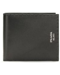 Prada - Black Calf Leather Bos Taurus Wallet - Lyst