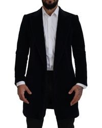 Dolce & Gabbana - Black Cotton Cardigan Long Coat Men Jacket - Lyst