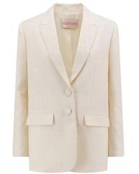Valentino - Wool And Silk Toile Iconographe Jacket - Lyst
