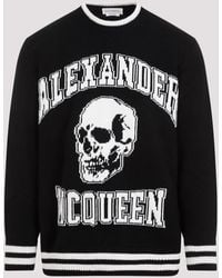 Alexander McQueen - Black Logo Wool Sweater - Lyst