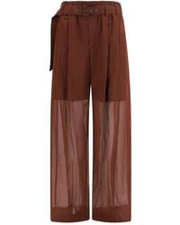 Brunello Cucinelli - Brown Cotton Casual Pants - Lyst