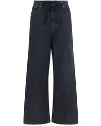 MM6 by Maison Margiela - Black Cotton Relaxed Fit Jeans - Lyst