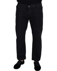 John Galliano - Black Cotton Back Buckle Casual Denim Jeans - Lyst